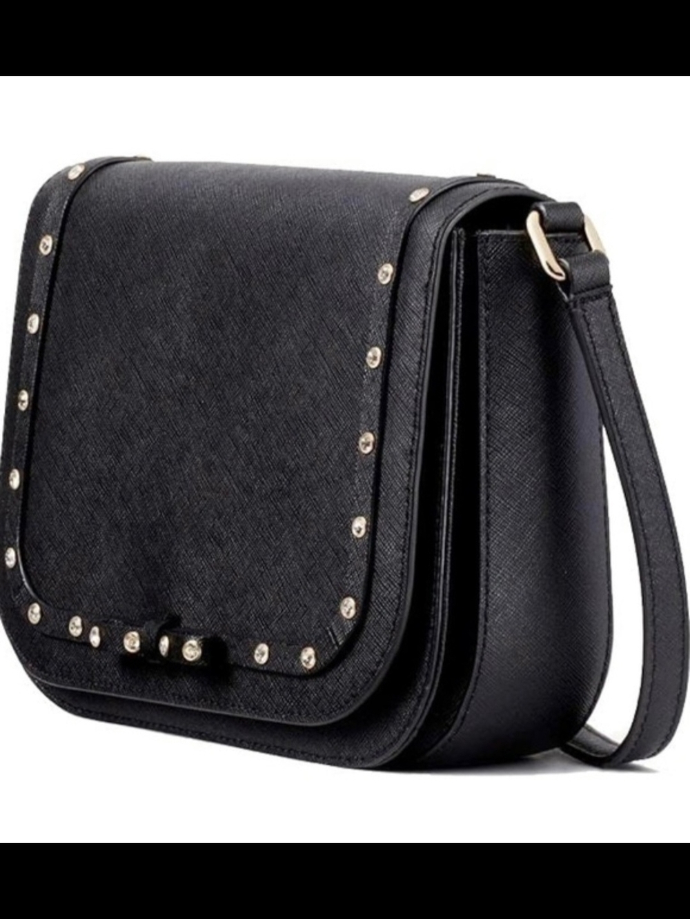 kate spade Black Studded Saffiano Leather Crossbody